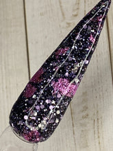 Load image into Gallery viewer, Grunge Chic is a mix of slate, black, silver, matte lilac, and gun metal fine glitters with lavender foil flakes.