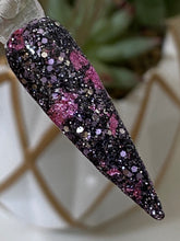 Load image into Gallery viewer, Grunge Chic is a mix of slate, black, silver, matte lilac, and gun metal fine glitters with lavender foil flakes.