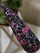 Load image into Gallery viewer, Grunge Chic is a mix of slate, black, silver, matte lilac, and gun metal fine glitters with lavender foil flakes.