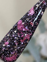 Load image into Gallery viewer, Grunge Chic is a mix of slate, black, silver, matte lilac, and gun metal fine glitters with lavender foil flakes.