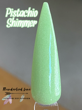 Load image into Gallery viewer, Pistachio shimmer dip powder