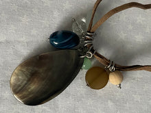 Load image into Gallery viewer, Lia Sophia Abalone and Leather Cord Necklace
