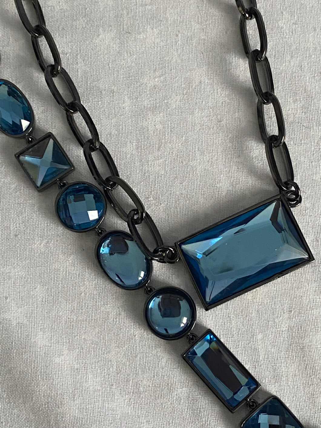 Lia Sophia Blue Crystal Necklace and Bracelet Set