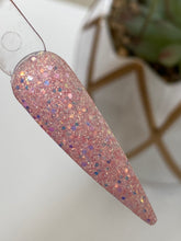 Load image into Gallery viewer, Courage is a mix of fine and small chunky iridescent pink and holographic pearl pink glitters.
