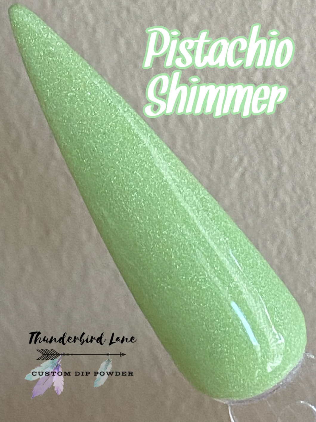 Pistachio shimmer dip powder